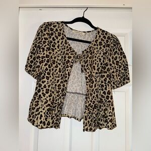 Liberty Animal Print Puff Sleeve Cardigan
